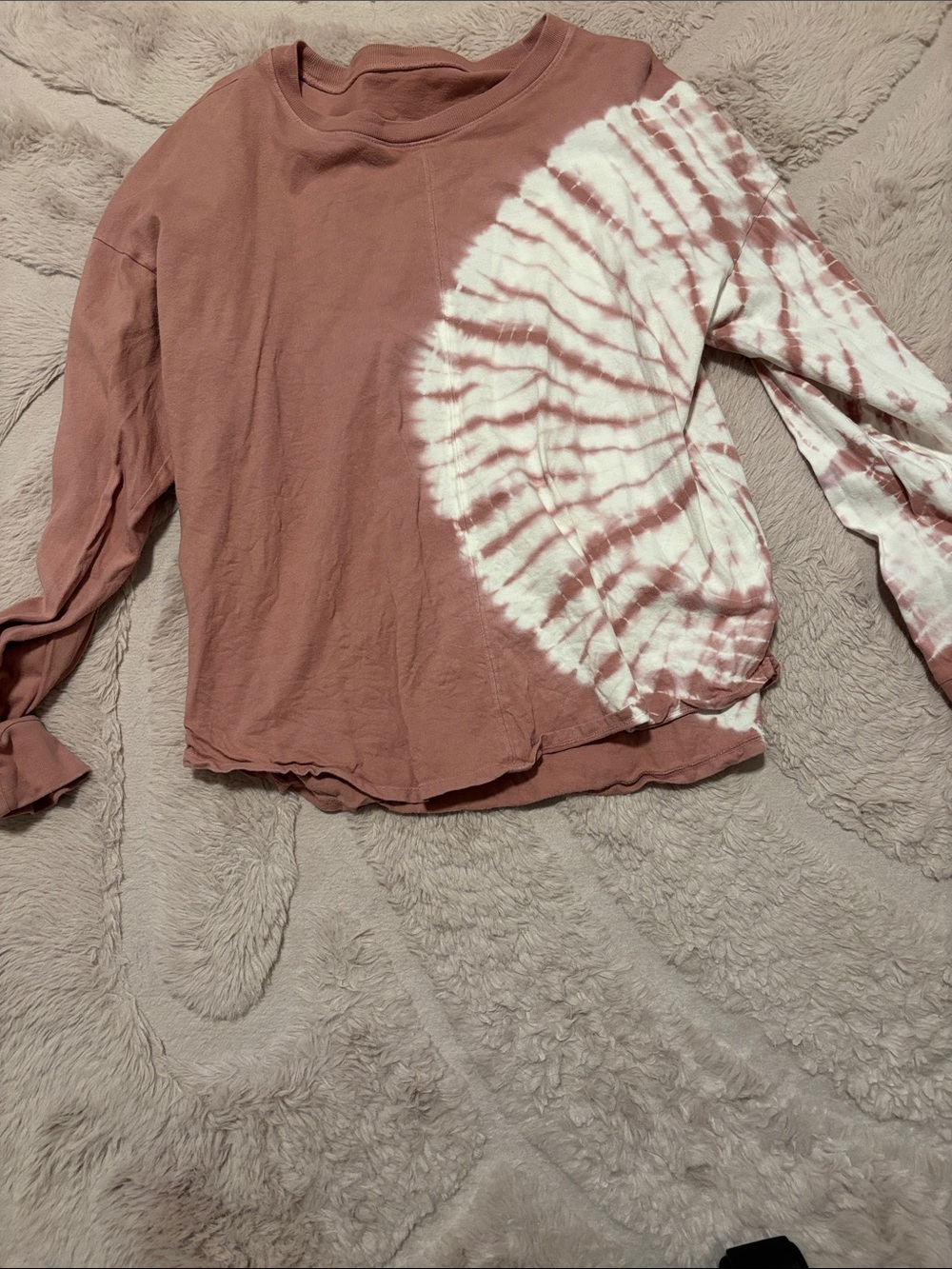 Madewell dark Mauve Pink Tie-Dye Long Sleeve Top